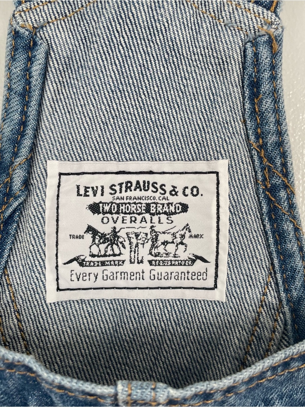 Levi's Blue Denim Short Overalls - Picture 5 of 9